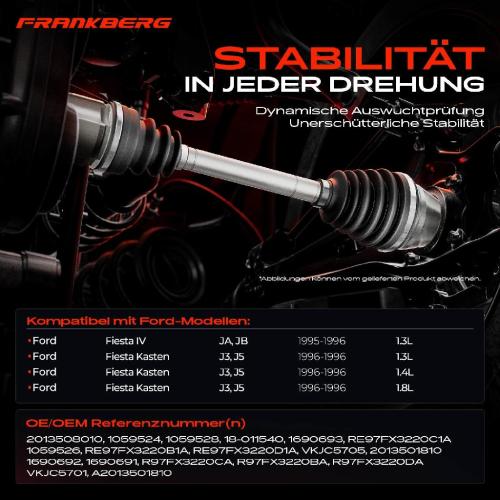 1x Antriebswelle Vorderachse Links für Ford Fiesta IV GFK JA JB J3 J5 1995-2003 Bild 1x Antriebswelle Vorderachse Links für Ford Fiesta IV GFK JA JB J3 J5 1995-2003