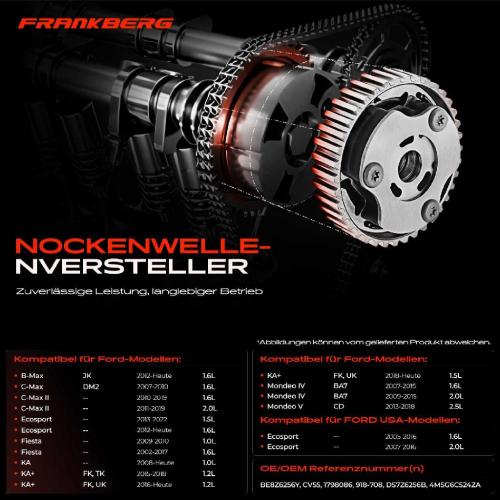 1x Nockenwellenversteller für Ford C-Max Fiesta Focus 2 Galaxy Kuga Bild 1x Nockenwellenversteller für Ford C-Max Fiesta Focus 2 Galaxy Kuga