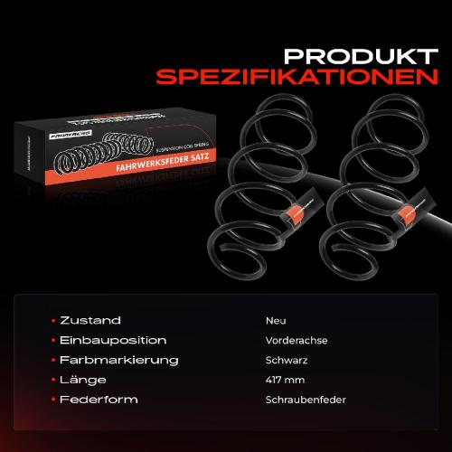 2x Fahrwerksfeder Vorderachse für Mercedes-Benz B-Klasse W245 2.0L 2005-2011 Bild 2x Fahrwerksfeder Vorderachse für Mercedes-Benz B-Klasse W245 2.0L 2005-2011