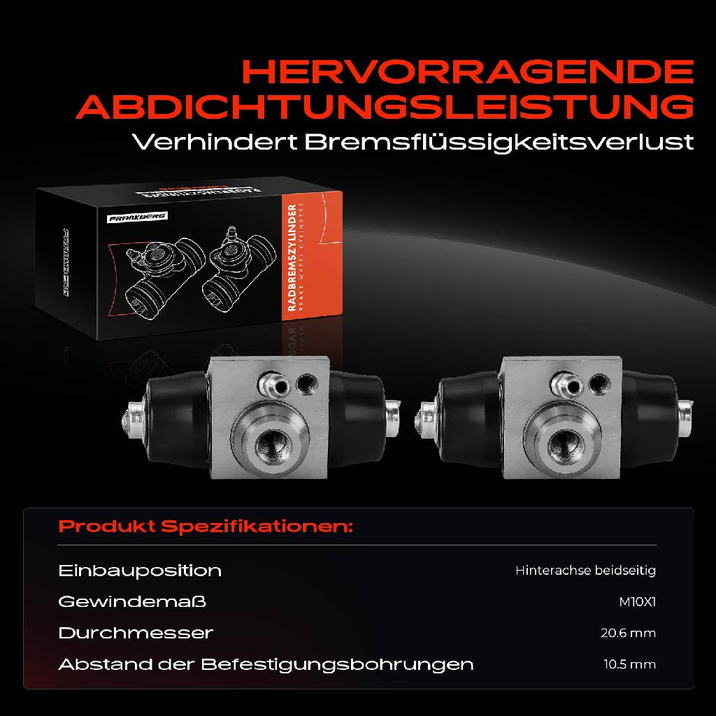 2x Radbremszylinder Hinten für VW Passat 35I Audi 100 Seat Skoda 1.5L-2.4L