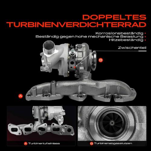 Frankberg 1x Turbolader Abgaskrümmer Einheit für VW Golf Passat Sharan Tiguan Audi A3 Cabriolet Limousine Seat Bild Frankberg 1x Turbolader Abgaskrümmer Einheit für VW Golf Passat Sharan Tiguan Audi A3 Cabriolet Limousine Seat