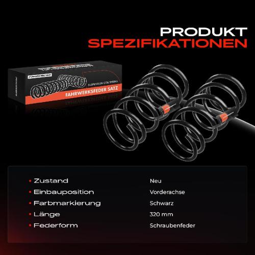 Frankberg 2x Fahrwerksfeder Vorderachse für Ford KA RB 1.6L 2001-2008 Bild Frankberg 2x Fahrwerksfeder Vorderachse für Ford KA RB 1.6L 2001-2008