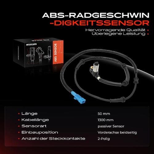 1x ABS Sensor Vorderachse beidseitig für Citroën XM Y4 XM Break 2.0L 2.1L 2.4L 3.0L 1994-2000 Bild 1x ABS Sensor Vorderachse beidseitig für Citroën XM Y4 XM Break 2.0L 2.1L 2.4L 3.0L 1994-2000