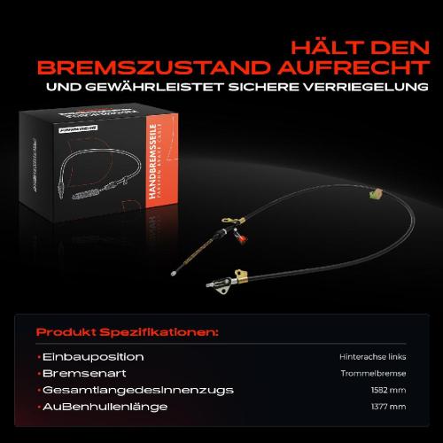 1x Seilzug Feststellbremse Hinterachse links für Toyota Yaris P1 1.0L-1.5L 1999-2005 Bild 1x Seilzug Feststellbremse Hinterachse links für Toyota Yaris P1 1.0L-1.5L 1999-2005