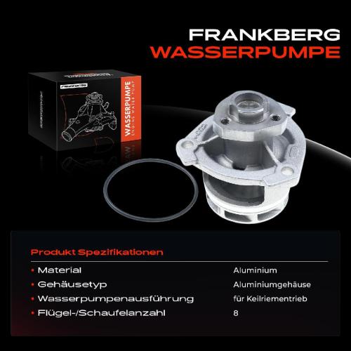 Frankberg 1x Wasserpumpe Kühlwasserpumpe für Opel Astra G Omega B Vectra B C Zafira A Saab 9-3 2.0L 2.2L Bild Frankberg 1x Wasserpumpe Kühlwasserpumpe für Opel Astra G Omega B Vectra B C Zafira A Saab 9-3 2.0L 2.2L