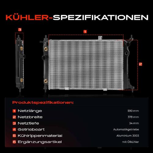 Frankberg 1x Kühler Wasserkühler Motorkühler für Opel Astra F CC Cabriolet Caravan T92 1.4L 1.6L Bild Frankberg 1x Kühler Wasserkühler Motorkühler für Opel Astra F CC Cabriolet Caravan T92 1.4L 1.6L