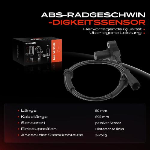 Frankberg 1x ABS Sensor Hinterachse links für VW Transporter IV Bus Kasten 1.9L 2.0L 2.4L 2.5L 2.8L 1992-2003 Bild Frankberg 1x ABS Sensor Hinterachse links für VW Transporter IV Bus Kasten 1.9L 2.0L 2.4L 2.5L 2.8L 1992-2003