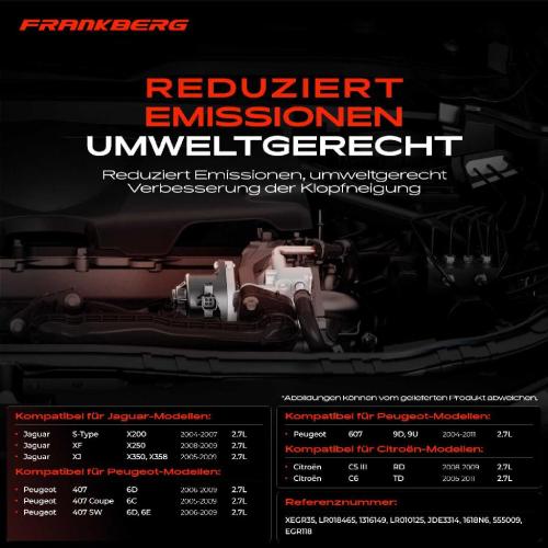 1x AGR-Ventil Abgasrückführungsventil für Citroën C5 III Break C6 Jaguar S-Type XF XJ Land Rover Peugeot Bild 1x AGR-Ventil Abgasrückführungsventil für Citroën C5 III Break C6 Jaguar S-Type XF XJ Land Rover Peugeot