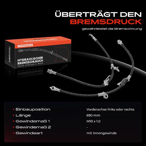 Frankberg 2x Bremsschlauch Bremsschläuche Vorderachse Links oder Rechts für Toyota Auris Corolla E15 E18 Bild Frankberg 2x Bremsschlauch Bremsschläuche Vorderachse Links oder Rechts für Toyota Auris Corolla E15 E18