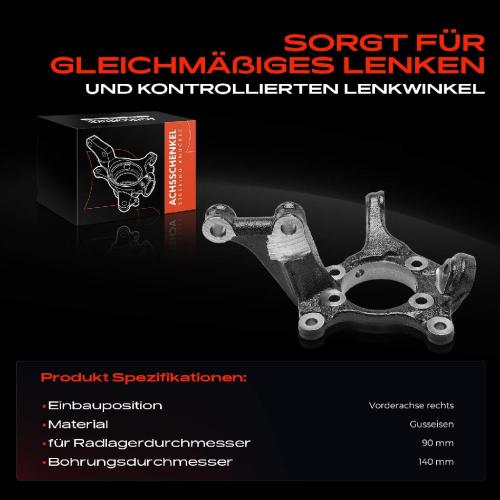 Frankberg 1x Achsschenkel Radaufhängung Vorderachse Rechts für Toyota Auris E15 Corolla E15 Prius Bild Frankberg 1x Achsschenkel Radaufhängung Vorderachse Rechts für Toyota Auris E15 Corolla E15 Prius
