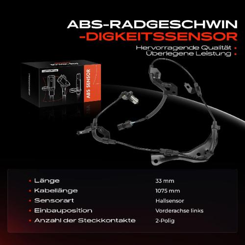 1x ABS Sensor Vorderachse links für Mitsubishi L200/Triton Pajero Sport III 2.3L 2.4L 2.5L Bj ab 2014 Bild 1x ABS Sensor Vorderachse links für Mitsubishi L200/Triton Pajero Sport III 2.3L 2.4L 2.5L Bj ab 2014