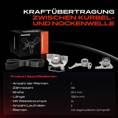 1x Zahnriemensatz Zahnriemen Wasserpumpe für Fiat Scudo Peugeot Expert Citroën Berlingo 1.9L Bild 1x Zahnriemensatz Zahnriemen Wasserpumpe für Fiat Scudo Peugeot Expert Citroën Berlingo 1.9L