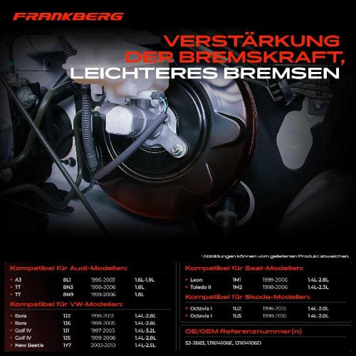 1x Bremskraftverstärker für VW Golf 4 Bora Audi A3 TT Seat Toledo 2 Skoda Octavia 1 Bild 1x Bremskraftverstärker für VW Golf 4 Bora Audi A3 TT Seat Toledo 2 Skoda Octavia 1
