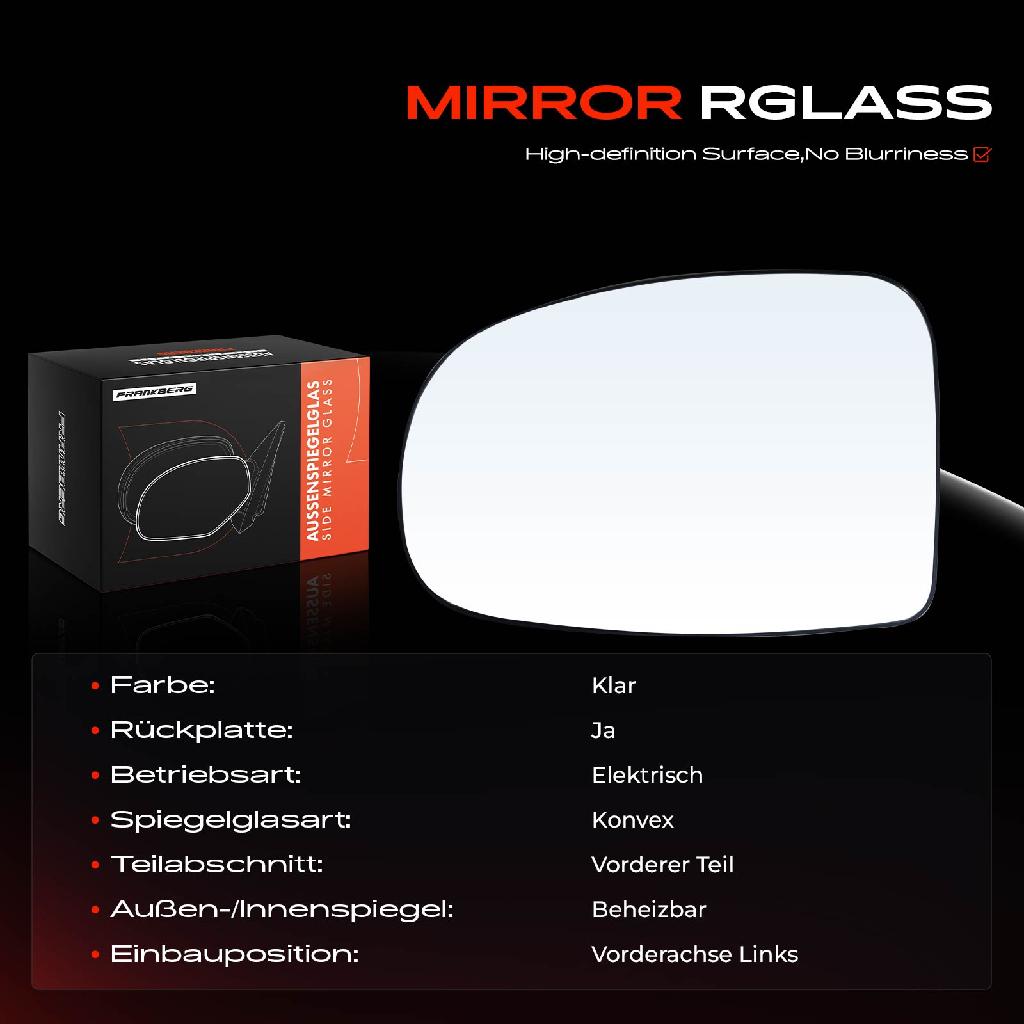 1x Spiegelglas Außenspiegel links für Toyota IQ J1 1.0L 1.4L 2009-2015