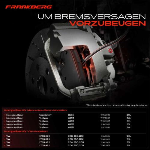 Frankberg 2x Warnkontakt Bremsbelagverschleiß Vorderachse für VW LT 28-35 II 2D Mercedes-Benz Sprinter 2-T B901 B902 Bild Frankberg 2x Warnkontakt Bremsbelagverschleiß Vorderachse für VW LT 28-35 II 2D Mercedes-Benz Sprinter 2-T B901 B902