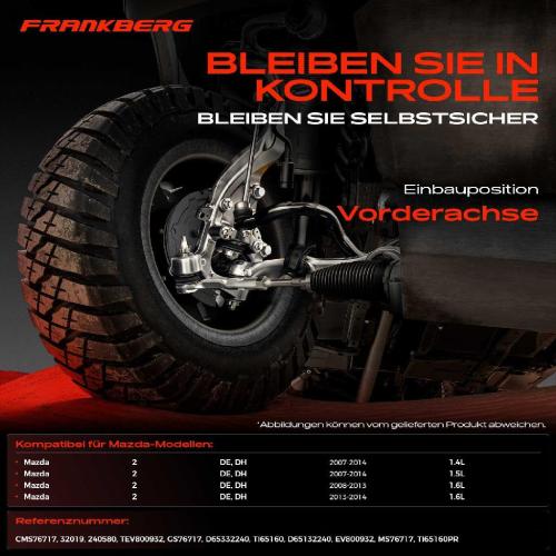 Frankberg 2x Spurstange Vorderachse für Mazda 2 DE DH 1.4L 1.5L 1.6L 2007-2014 Bild Frankberg 2x Spurstange Vorderachse für Mazda 2 DE DH 1.4L 1.5L 1.6L 2007-2014