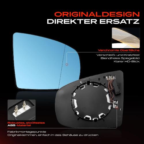 1x Spiegelglas Außenspiegel rechts für VW Touareg 7L6 7L7 7LA 2.5L 3.2L 2002-2010 Bild 1x Spiegelglas Außenspiegel rechts für VW Touareg 7L6 7L7 7LA 2.5L 3.2L 2002-2010