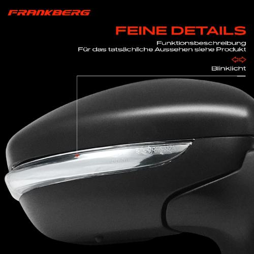 Frankberg 1x Außenspiegel Rechts für Citroën C3 III SX 1.2L 1.6L Bj ab 2016 Bild Frankberg 1x Außenspiegel Rechts für Citroën C3 III SX 1.2L 1.6L Bj ab 2016