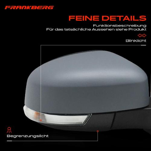 Frankberg 1x Außenspiegel Rechts für Ford Focus II DA DP HCP DB DH FCH DA DS FFS 2004-2012 Bild Frankberg 1x Außenspiegel Rechts für Ford Focus II DA DP HCP DB DH FCH DA DS FFS 2004-2012