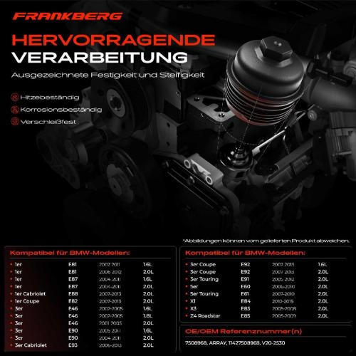 1x Ölfiltergehäuse Deckel für BMW E46 E90-E93 E81 E82 E87 E88 E60 E61 X1 X3 Z4 Bild 1x Ölfiltergehäuse Deckel für BMW E46 E90-E93 E81 E82 E87 E88 E60 E61 X1 X3 Z4