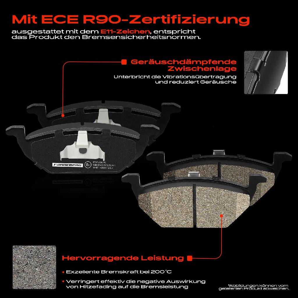 4x Bremsbeläge Vorderachse für VW Beetle Bora Variant Caddy MPV Kasten/MPV Golf IV Van Plus V VI Jetta