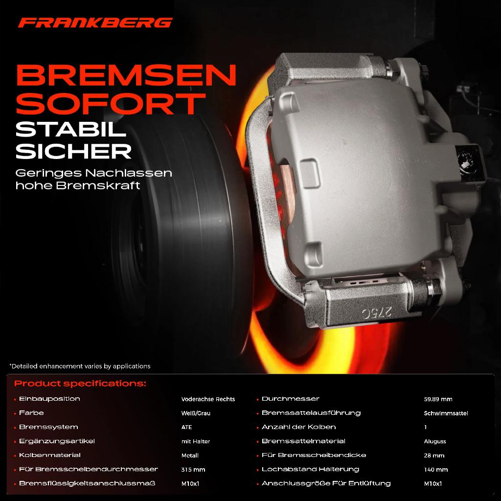 1x Bremssattel Vorderachse Rechts für Volvo S60 I 384 XC90 I 275 2000-2014