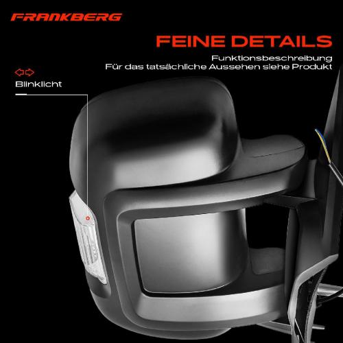 Frankberg 1x Außenspiegel Rechts für Citroën Jumper Fiat Ducato Peugeot Boxer 250 Bj ab 2006 Bild Frankberg 1x Außenspiegel Rechts für Citroën Jumper Fiat Ducato Peugeot Boxer 250 Bj ab 2006