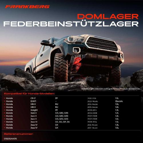 2x Domlager Federbeinstütz lager für Honda CR-Z Jazz II GD GE2 GE3 Jazz IV Bild 2x Domlager Federbeinstütz lager für Honda CR-Z Jazz II GD GE2 GE3 Jazz IV