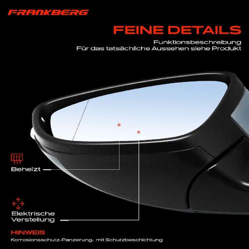 Frankberg 1x Außenspiegel Links für VW Beetle 5C1 5C2 Cabriolet 5C7 5C8 2011-2019 Bild Frankberg 1x Außenspiegel Links für VW Beetle 5C1 5C2 Cabriolet 5C7 5C8 2011-2019