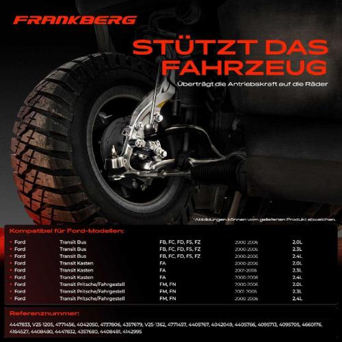 Frankberg 2x Achsschenkel Radaufhängung Vorderachse beidseitig für Ford Transit Kasten Bus Pritsche/Fahrgestell Bild Frankberg 2x Achsschenkel Radaufhängung Vorderachse beidseitig für Ford Transit Kasten Bus Pritsche/Fahrgestell