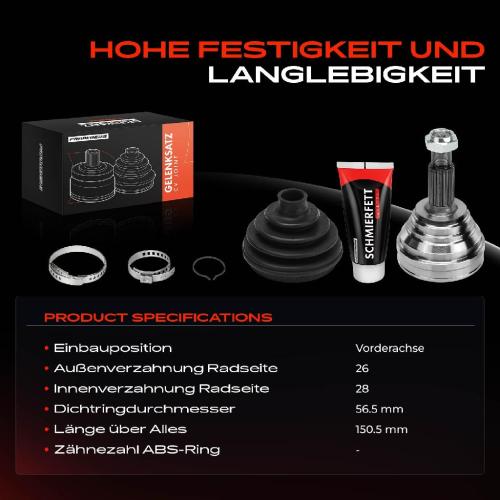Frankberg 1x Antriebswelle Gelenksatz Vorderachse für VW Iltis Audi 80 90 100 200 Coupe Quattro Bild Frankberg 1x Antriebswelle Gelenksatz Vorderachse für VW Iltis Audi 80 90 100 200 Coupe Quattro