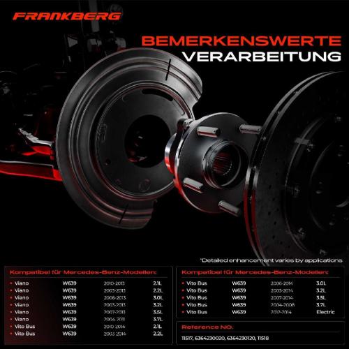 Frankberg 2x Ankerblech Bremsscheibe Hinterachse Beidseitig für Mercedes-Benz Viano W639 Vito 109 CDI Bild Frankberg 2x Ankerblech Bremsscheibe Hinterachse Beidseitig für Mercedes-Benz Viano W639 Vito 109 CDI