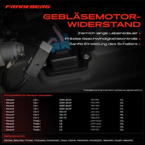 1x Widerstand Vorwiderstand Gebläsemotor für Renault Clio II BB CB Thalia I LB Bild 1x Widerstand Vorwiderstand Gebläsemotor für Renault Clio II BB CB Thalia I LB