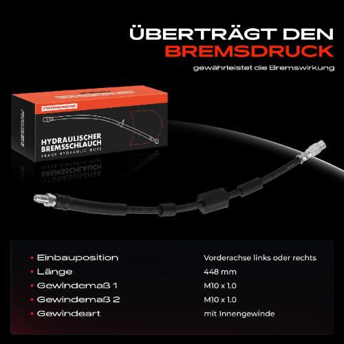 Frankberg 1x Bremsschlauch Bremsschläuche Vorderachse Links oder Rechts für Citroën C4 Picasso I Berlingo B9 Peugeot Partner Tepee Bild Frankberg 1x Bremsschlauch Bremsschläuche Vorderachse Links oder Rechts für Citroën C4 Picasso I Berlingo B9 Peugeot Partner Tepee