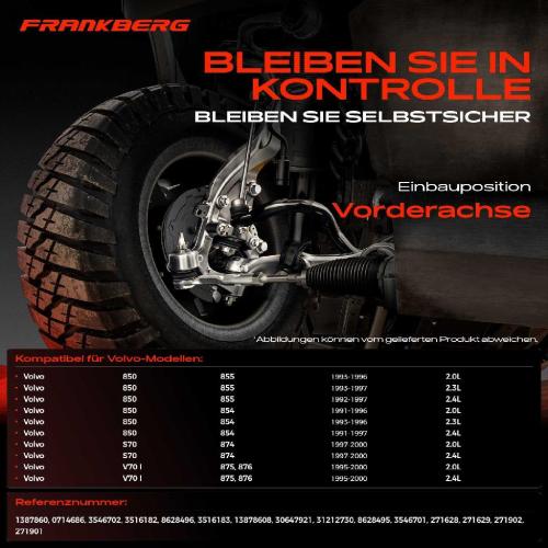 Frankberg 1x Querlenker Satz Vorderachse für Volvo 850 854 850 Kombi 855 S70 874 V70 I 875 876 2.0L 2.3L 2.4L 1991-2000 Bild Frankberg 1x Querlenker Satz Vorderachse für Volvo 850 854 850 Kombi 855 S70 874 V70 I 875 876 2.0L 2.3L 2.4L 1991-2000
