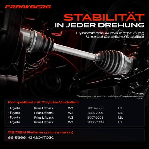 1x Antriebswelle Vorderachse Links für Toyota Prius Liftback W2 2003-2009 Bild 1x Antriebswelle Vorderachse Links für Toyota Prius Liftback W2 2003-2009