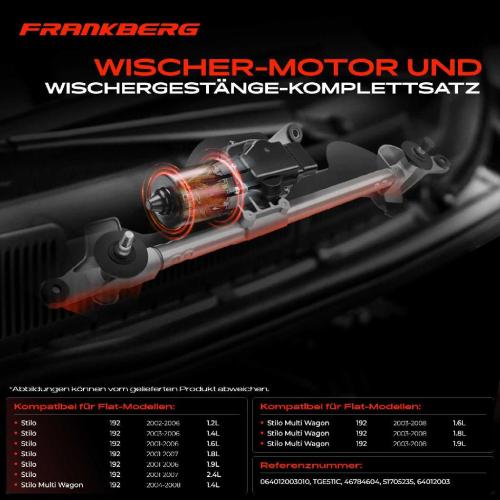 Frankberg 1x Wischerarm Scheibenwischer Vorne für Fiat Stilo Multi Wagon 192 1.9L Bild Frankberg 1x Wischerarm Scheibenwischer Vorne für Fiat Stilo Multi Wagon 192 1.9L