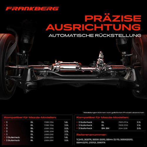 Frankberg 1x Lenkgetriebe Servolenkgetriebe für Mazda 3 Stufenheck BL 2008-2016 Bild Frankberg 1x Lenkgetriebe Servolenkgetriebe für Mazda 3 Stufenheck BL 2008-2016