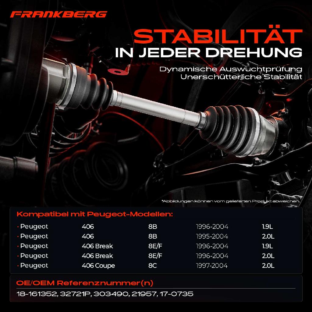 1x Antriebswelle Vorderachse Links für Peugeot 406 Break Coupe 8B 8C 8E/F 1.9L 2.0L 1995-2004