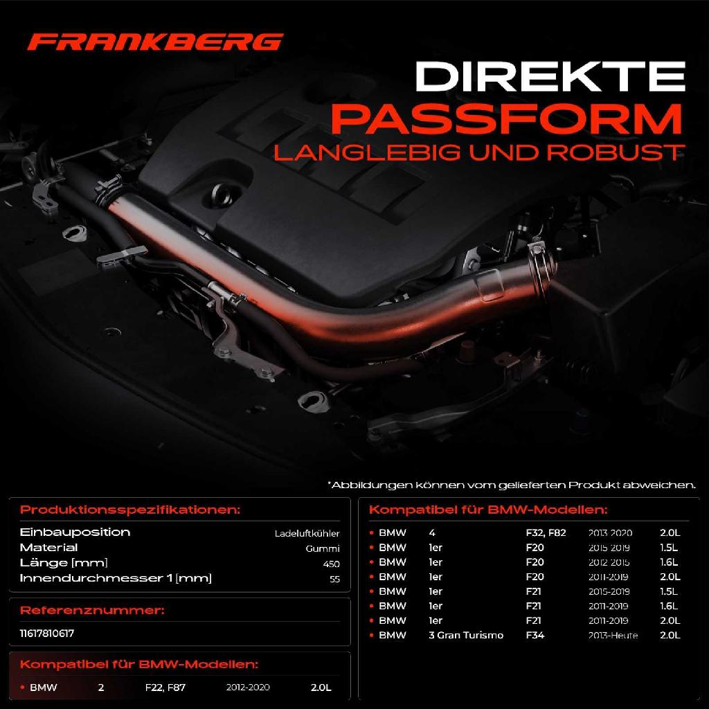 1x Kühlerschlauch Turboschlauch für BMW 1er F20 F21 2 Coupe F22 F87 3 Gran Turismo F34 F30 F80 F31 F32 F82 F36