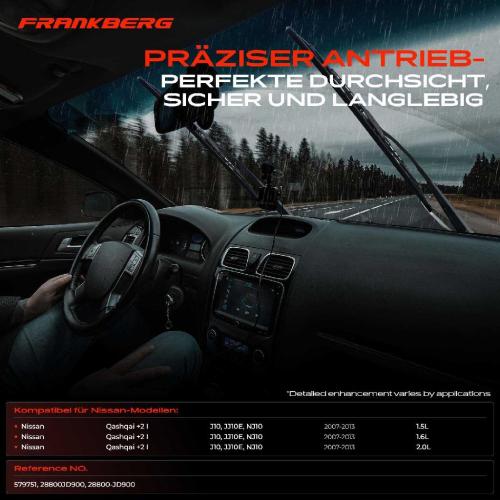 Frankberg 1x Wischermotor Scheibenwischermotor Vorne für Nissan Qashqai I J10 JJ10 2007-2013 Bild Frankberg 1x Wischermotor Scheibenwischermotor Vorne für Nissan Qashqai I J10 JJ10 2007-2013