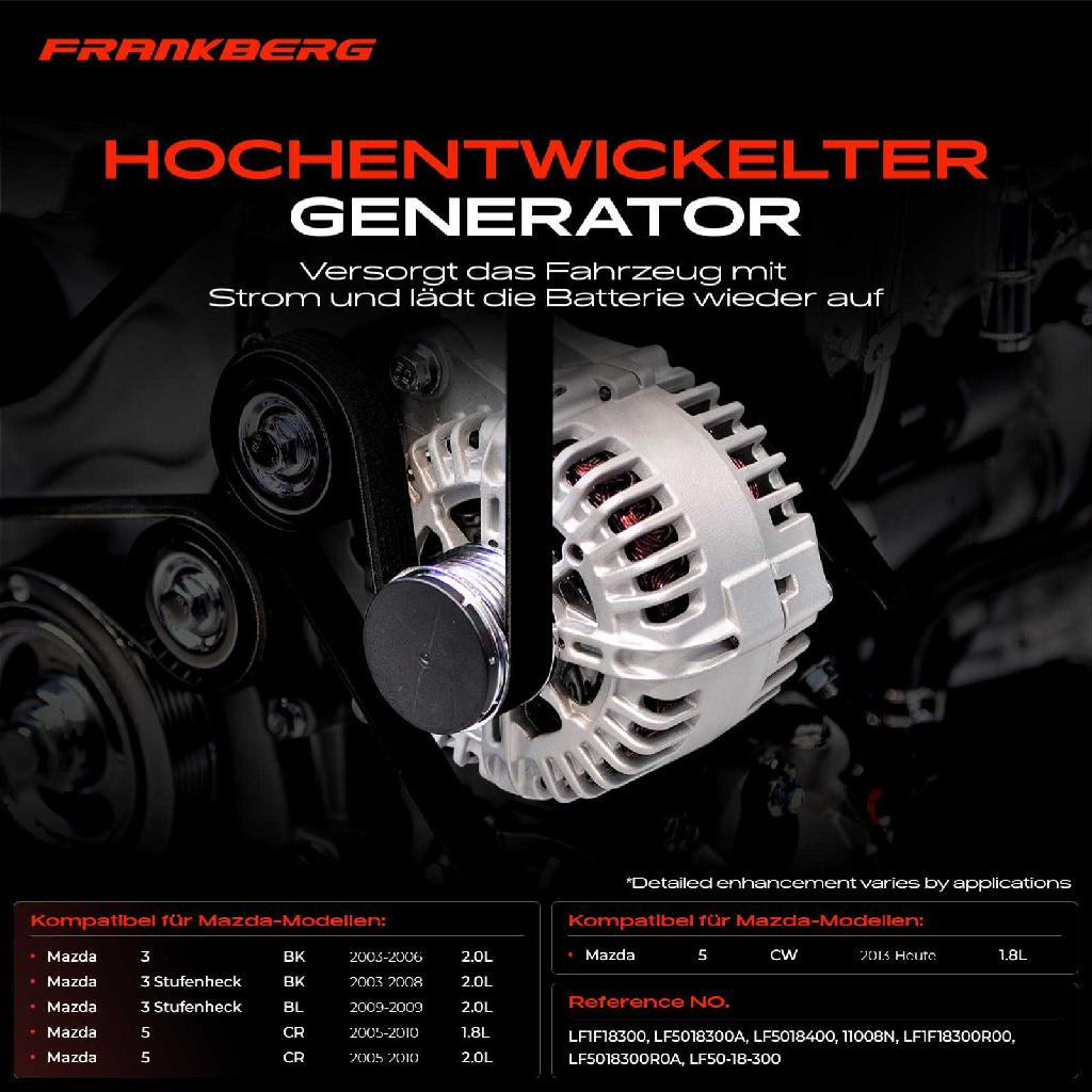 1x Lichtmaschine Generator für Mazda 3 BK BL 5 CR19 CW Stufenheck 1.8L 2.0L