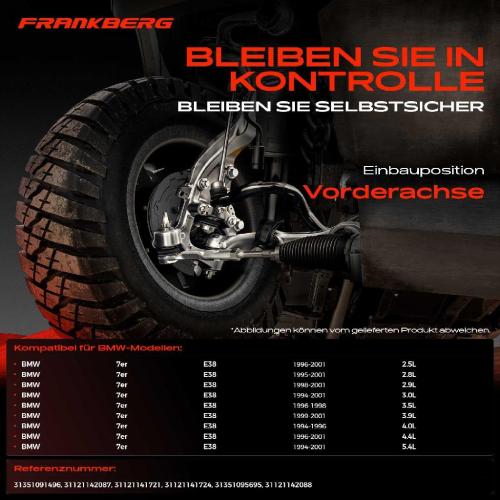 1x Querlenker Satz Vorderachse für BMW 7er E38 2.5L 2.8L 2.9L 3.0L 3.5L 3.9L 4.0L 4.4L 5.4L 1994-2001 Bild 1x Querlenker Satz Vorderachse für BMW 7er E38 2.5L 2.8L 2.9L 3.0L 3.5L 3.9L 4.0L 4.4L 5.4L 1994-2001