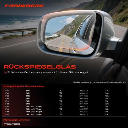 1x Spiegelglas Außenspiegel links für Fiat Stilo Multi Wagon 2001-2008 Bild 1x Spiegelglas Außenspiegel links für Fiat Stilo Multi Wagon 2001-2008