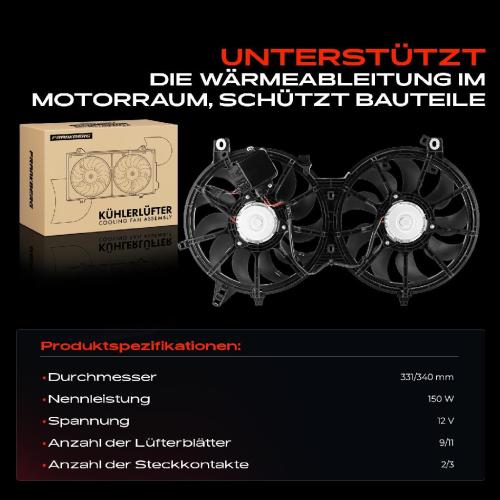 Frankberg 1x Motorkühller Doppellüfter mit Kühlerlüfterrahmen Infiniti Q70 Nissan 370 Z Murano II 3.7L Bild Frankberg 1x Motorkühller Doppellüfter mit Kühlerlüfterrahmen Infiniti Q70 Nissan 370 Z Murano II 3.7L