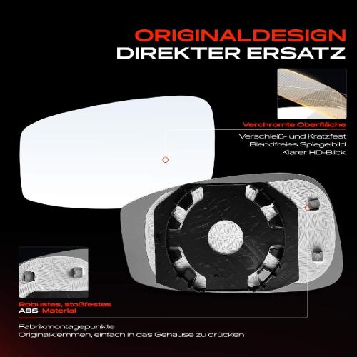 1x Spiegelglas Außenspiegel links für Ford C-Max Fiesta V Van C-Max II Kasten/Kombi Stufenheck Bild 1x Spiegelglas Außenspiegel links für Ford C-Max Fiesta V Van C-Max II Kasten/Kombi Stufenheck