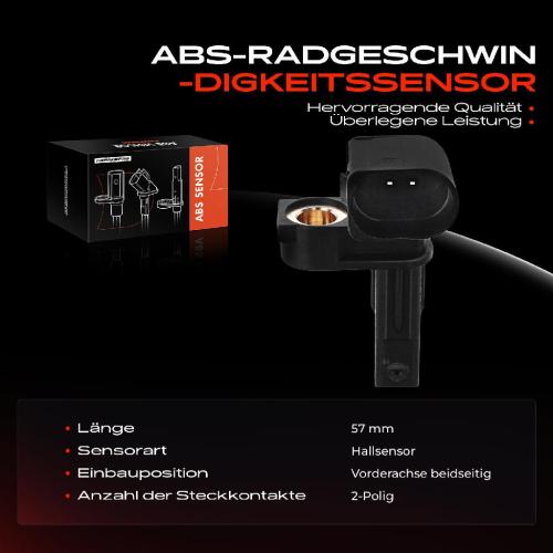 2x ABS Sensor Vorne für VW Touareg Audi Q7 Porsche Cayenne 3.0L 4.1L 3.6L 4.8L 4.2L Bj ab 2010 Bild 2x ABS Sensor Vorne für VW Touareg Audi Q7 Porsche Cayenne 3.0L 4.1L 3.6L 4.8L 4.2L Bj ab 2010
