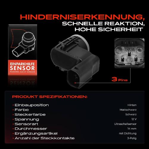 1x Parksensor PDC Sensor Hinten für Peugeot 5008 0E 0U 3008 Citroën C3 SC DS3 SA Bild 1x Parksensor PDC Sensor Hinten für Peugeot 5008 0E 0U 3008 Citroën C3 SC DS3 SA