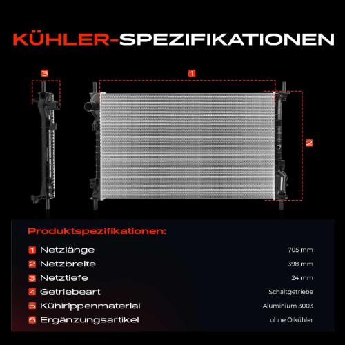 Frankberg 1x Kühler Wasserkühler Motorkühler für Ford Tourneo Transit Connect Bild Frankberg 1x Kühler Wasserkühler Motorkühler für Ford Tourneo Transit Connect