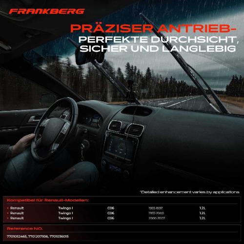 Frankberg 1x Wischermotor Scheibenwischermotor Vorne für Renault Twingo 1 C06 1.2L Bj ab 1993 Bild Frankberg 1x Wischermotor Scheibenwischermotor Vorne für Renault Twingo 1 C06 1.2L Bj ab 1993